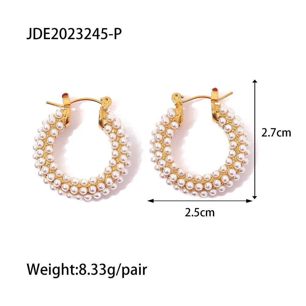 Youthway Stainless Steel Geometric Hoop Earrings Waterproof Fashion Jewelry for Women 2022