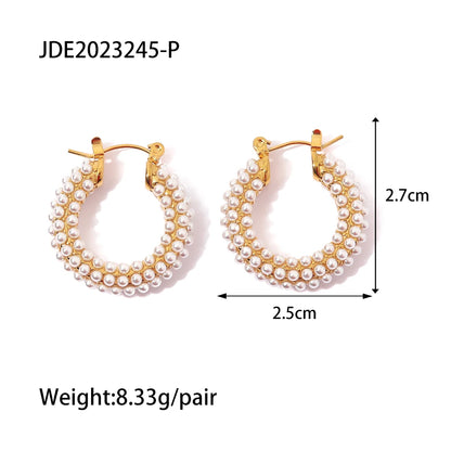 Youthway Stainless Steel Geometric Hoop Earrings Waterproof Fashion Jewelry for Women 2022