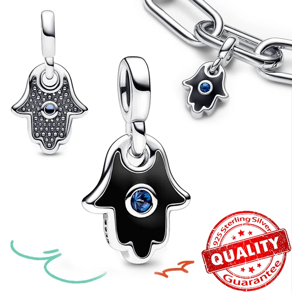 Elegant 925 Sterling Silver Pearl Heart Key Pendant for Bracelets and Necklaces FCC233