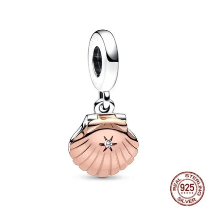 925 Silver Rose Gold Family Tree Heart Beads Charm for Women DIY Necklace Bracelet Jewelry Gift