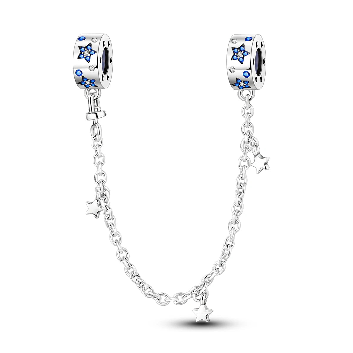 Moonlit Charm Clip 925 Silver Safety Chain Clasp for DIY Bracelets Jewelry for Women and Girls KTC964