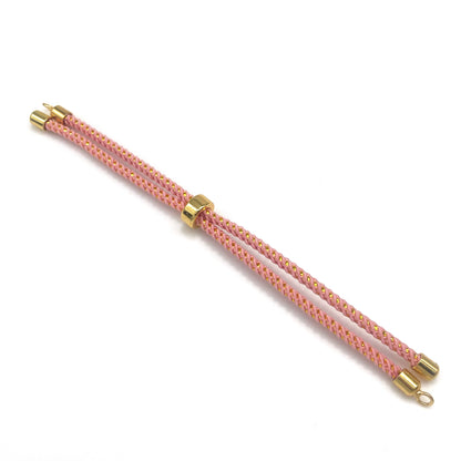 Adjustable Nylon Rope Bracelet Set with Brass Cord Ends for DIY Jewelry Making - 10 Pieces