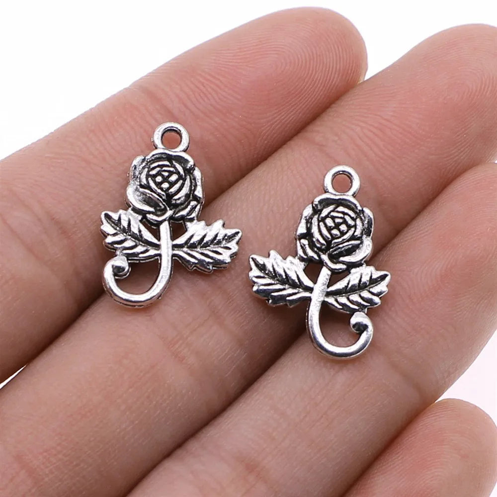 20Pc Antique Silver Sunflower Daisy Charms For Bracelets