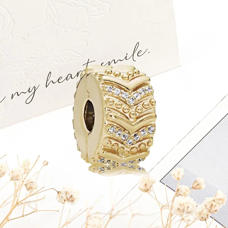 Sparkling Gold Safety Chain Infinity Snake Charm Beads