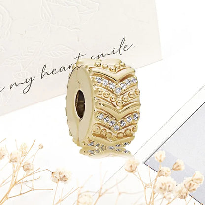 Sparkling Gold Safety Chain Infinity Snake Charm Beads