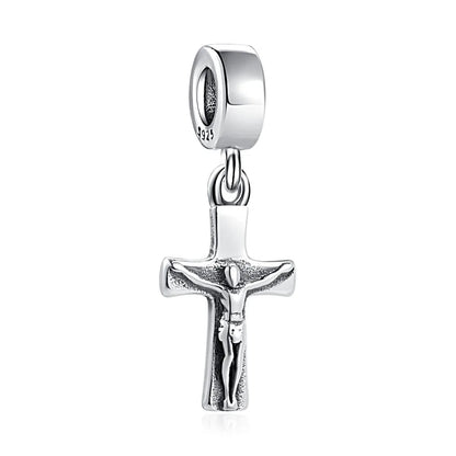 925 Sterling Silver Nurse Cross DIY Charms Beads Zircon