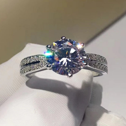 Fashion Anniversary Ring 925 Sterling Silver Moissanite Engagement Wedding Band for Women and Men Party Jewelry