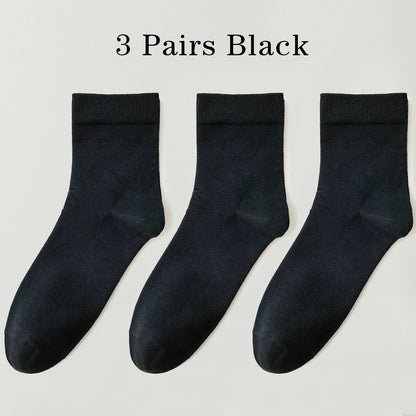 3 Pairs High Quality Mens Business Socks Breathable Cotton