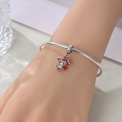 925 Sterling Silver Colorful Rainbow Stars Moon Sun Charm for Women DIY Fine Jewelry Pendant Bracelet Necklace