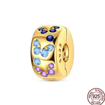 925 Sterling Silver Mom Heart Puzzle Charm Bead Luminous