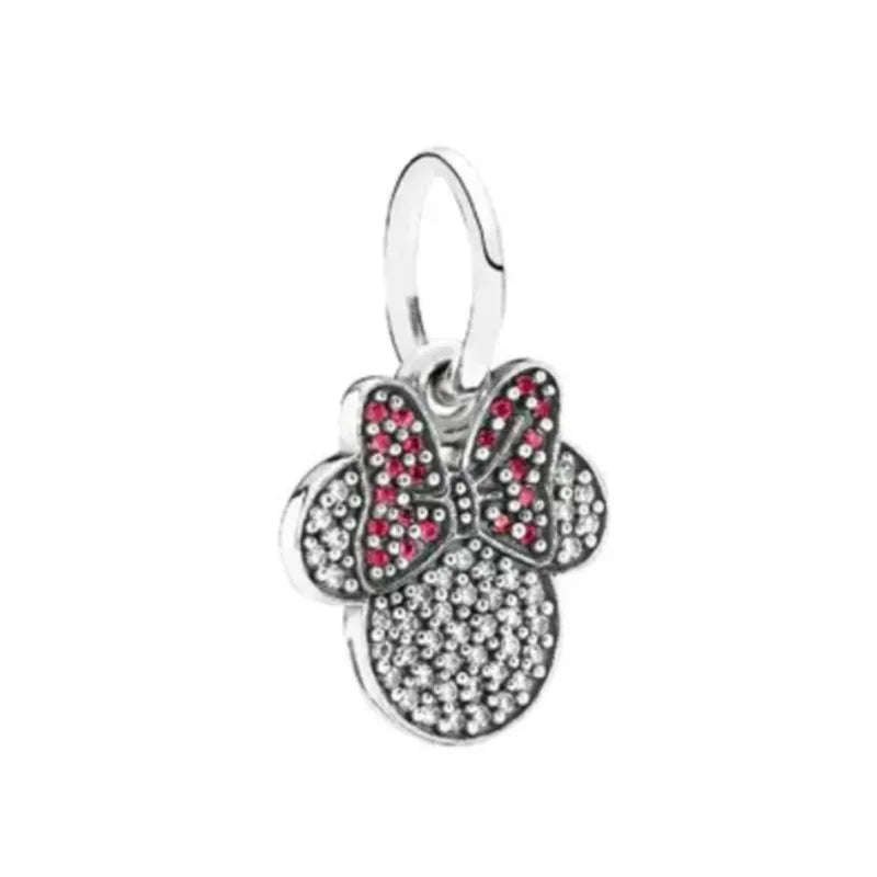 2025 Hot Selling 925 Silver Red Bow Rabbit Pendant Girl Beads for European Original Bracelet DIY Exquisite Jewelry