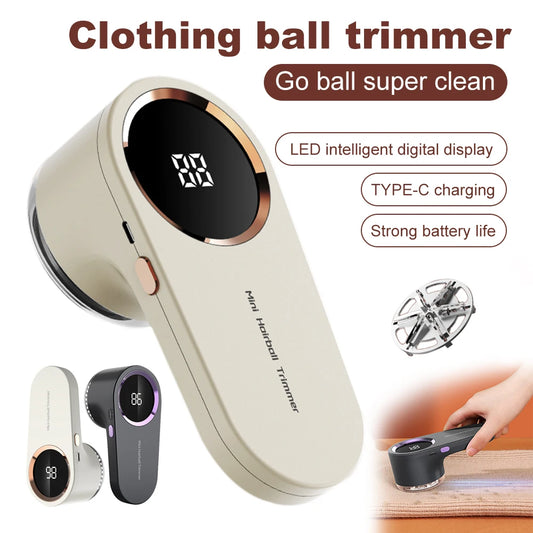 Electric Lint Remover Rechargeable Fabric Shaver LED Display
