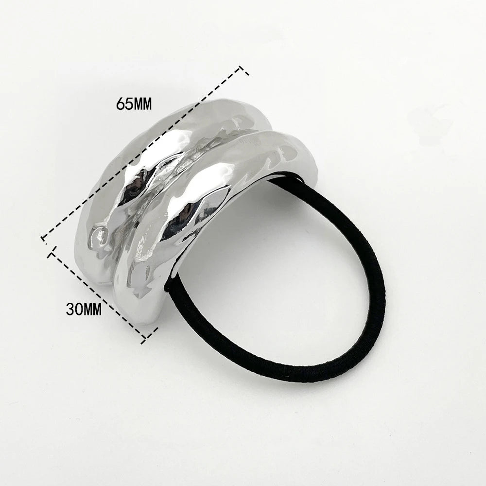 Trendy Geometric Double-Layer Metal Hair Bands for Women