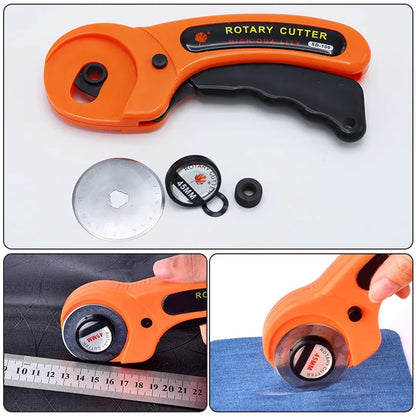 Ergonomic 45mm Rotary Cutter Set - Top-Rated Leather Craft Tool for Effortless DIY Sewing & Quilting
