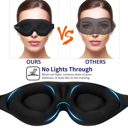 3D Contoured Sleep Mask for Men and Women Perfect Light Blocking Blindfold for Deep Rest