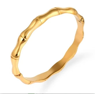 Jovolove Elegant Stainless Steel Waterproof Bangle for Women - Fashionable Gemstone Design
