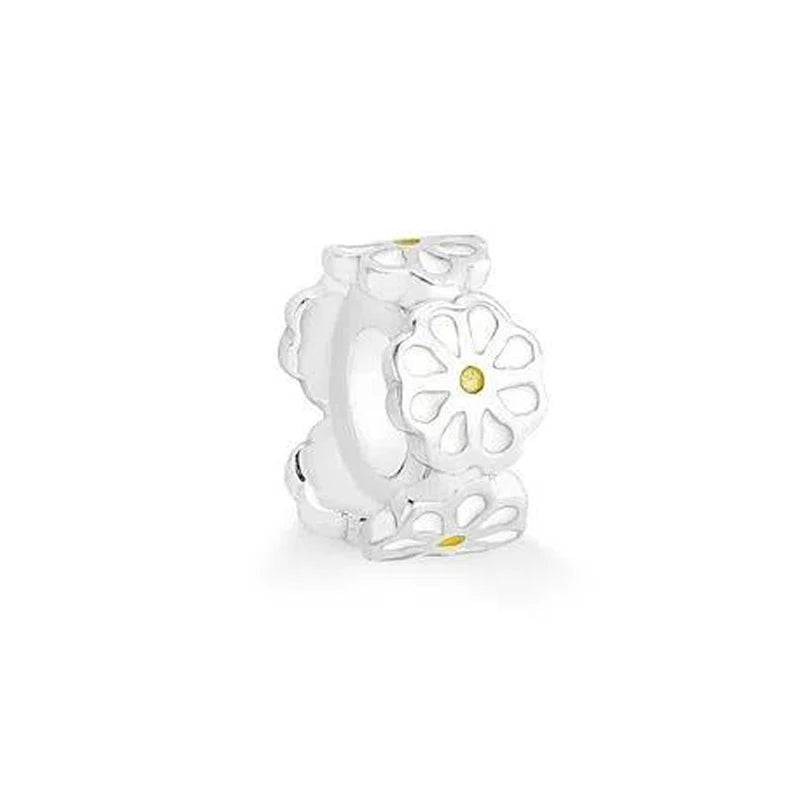 925 Sterling Silver Charm Beads for Women Bracelet - Four-Leaf Clover and Sunflower Design A1317zhu