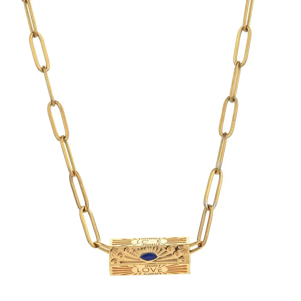 Stainless Steel Chain Lucky Eye Amulet Amour Love Necklace Bohemian Jewelry XN115-9 CHINA