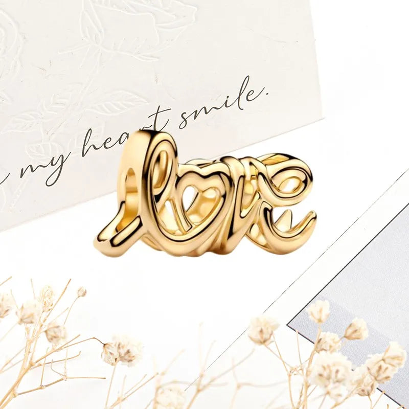 Sparkling Gold Safety Chain Infinity Snake Charm Beads