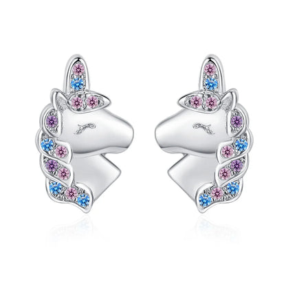 Elegant 925 Sterling Silver Zircon Stud Earrings for Women's Wedding and Engagement