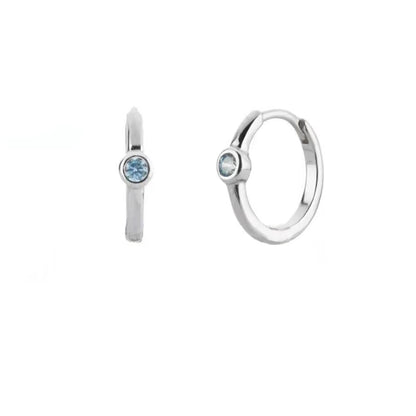 Elegant Water Lake Blue Zircon Hoop Earrings for Women Minimalist Circle Dangle Jewelry Accessories