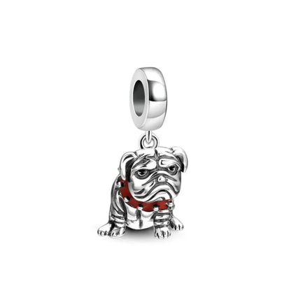 Sterling Silver Paw Print and Bone Charm Bead for Pet Bracelet Jewelry B5345