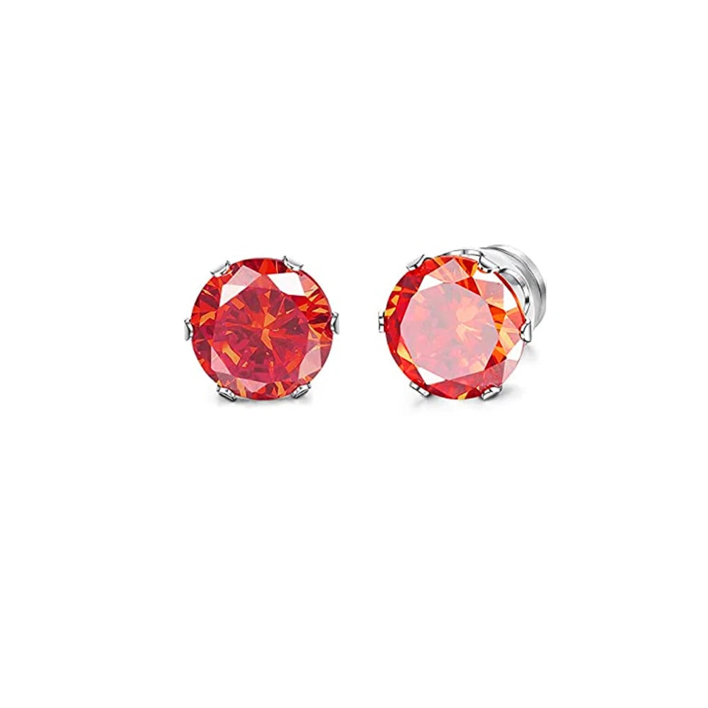 2PC Magnetic Clip-On Zircon Earrings for Unisex Easy Wear Punk Style Non-Piercing Jewelry
