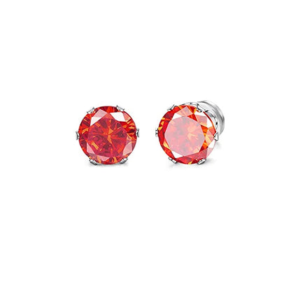 2PC Magnetic Clip-On Zircon Earrings for Unisex Easy Wear Punk Style Non-Piercing Jewelry