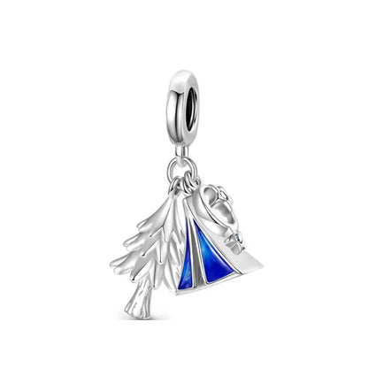 Lucky Leaf Dangle Bead Bracelet 925 Sterling Silver Plated DIY Jewelry Spacer B4078