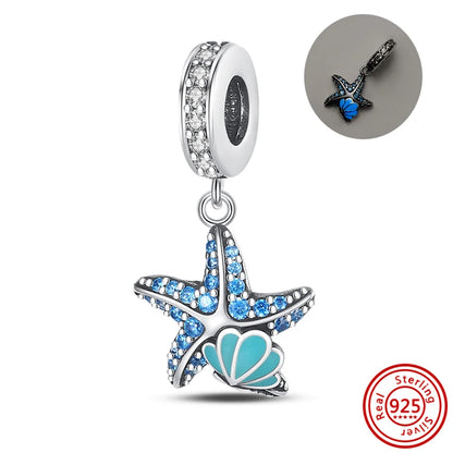 925 Silver Galaxy Charms Bracelet with Starry Sky Beads and Planetary Motifs