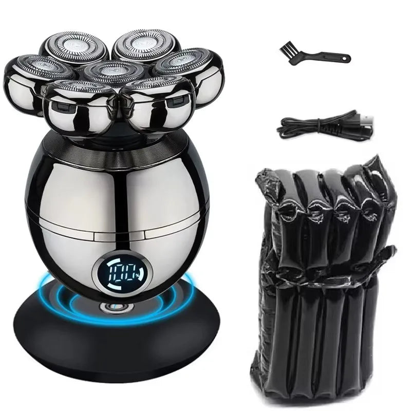 Pro Wet Dry Electric Shaver For Men Rechargeable Beard Trimmer With LCD Display Fast Charging And Floating Head Function