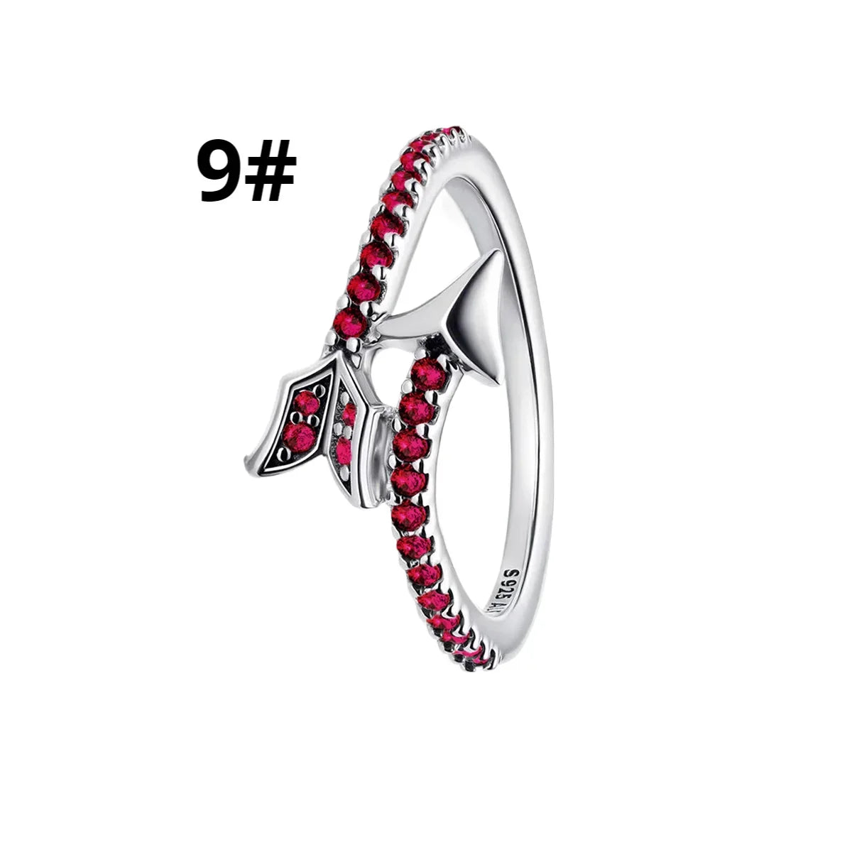 925 Silver Heart Arrow Jewelry Set with Colorful Zircon Sparkling Ring Earrings and Necklace Valentines Day Gift for Women
