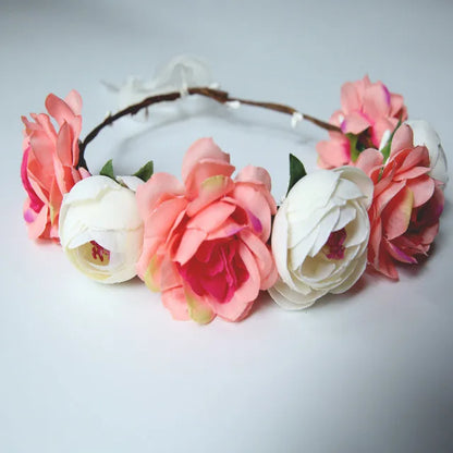 Elegant Bohemian Pearl Floral Headband for Romantic Beach Weddings