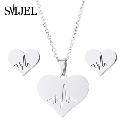 Elegant Stainless Steel Animal Necklace for Women - Rabbit Charm and Paw Print Design