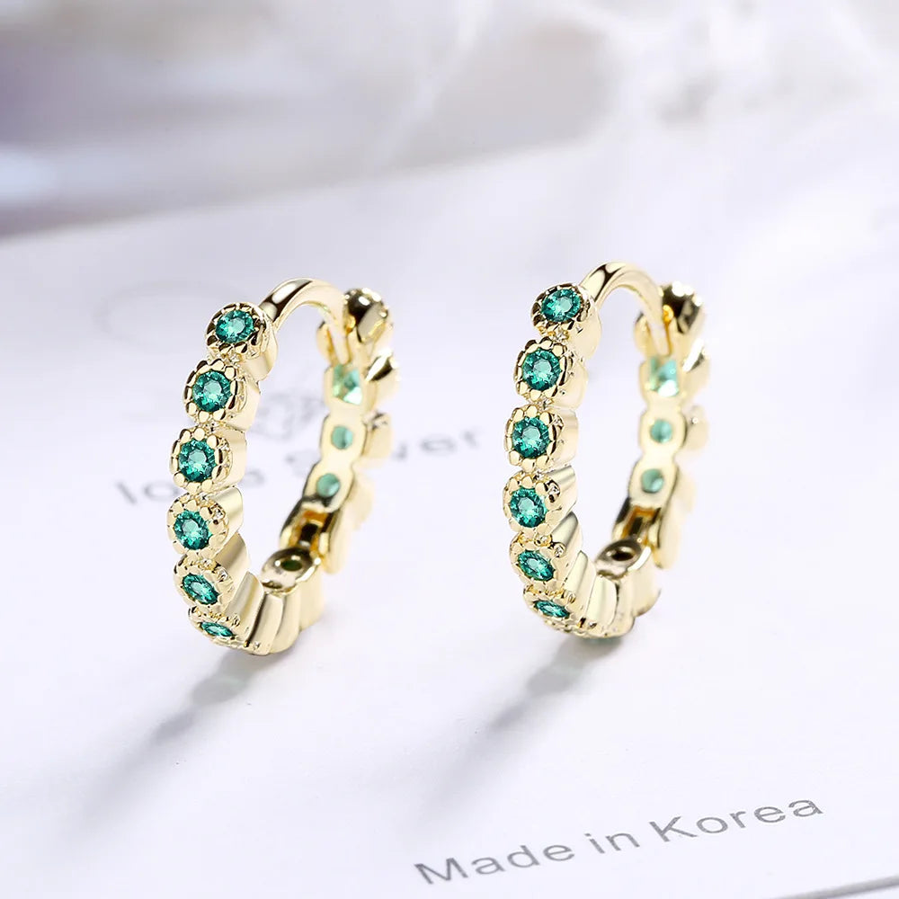 Elegant 925 Sterling Silver Zircon Stud Earrings for Women's Wedding and Engagement