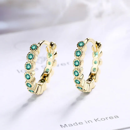 Elegant 925 Sterling Silver Zircon Stud Earrings for Women's Wedding and Engagement