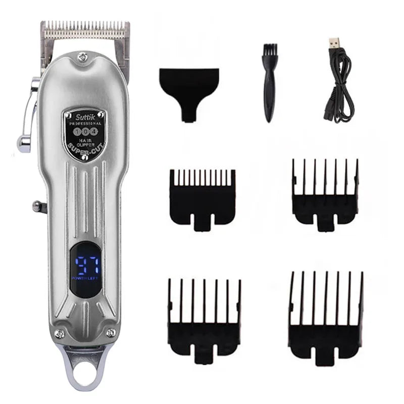 Professional All Metal Rechargeable Dog Hair Clipper Low Noise Pet Grooming Trimmer for Puppies and Cats