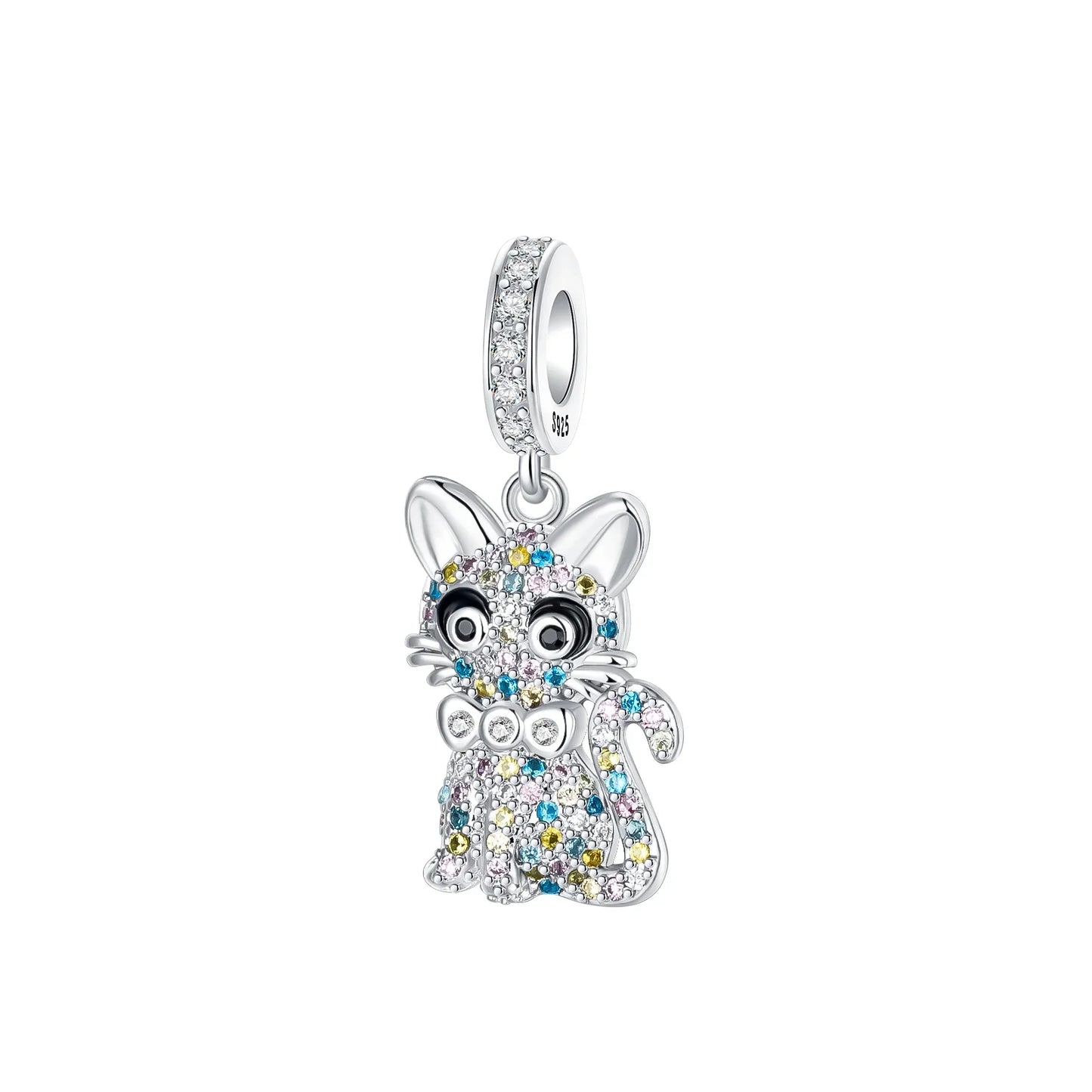 Original 925 Sterling Silver Cat Claw Charms with Zircon Accents Money Attract Earrings and DIY Necklace Bracelet Beads Gift Jewelry