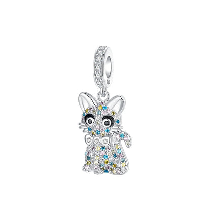 Original 925 Sterling Silver Cat Claw Charms with Zircon Accents Money Attract Earrings and DIY Necklace Bracelet Beads Gift Jewelry