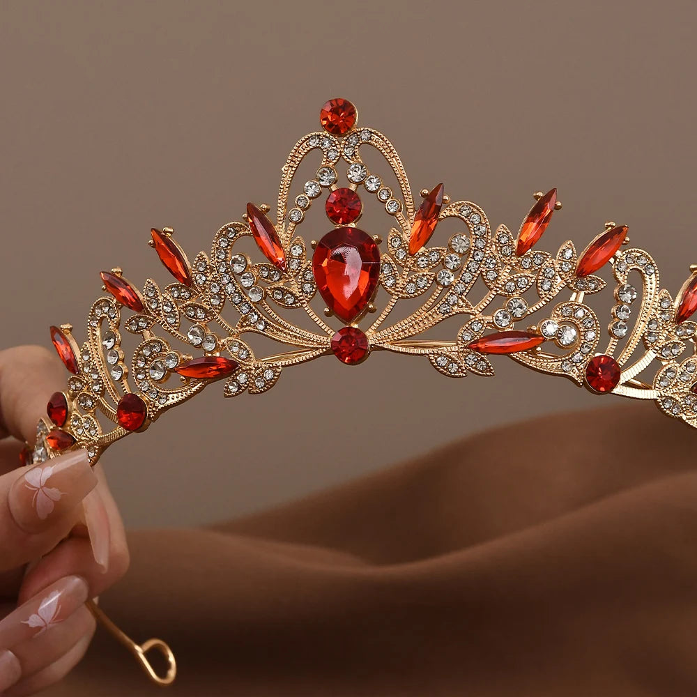Exquisite Baroque Crystal Bridal Tiara and Crown for Women with Rhinestone Prom Diadem