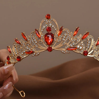 Exquisite Baroque Crystal Bridal Tiara and Crown for Women with Rhinestone Prom Diadem