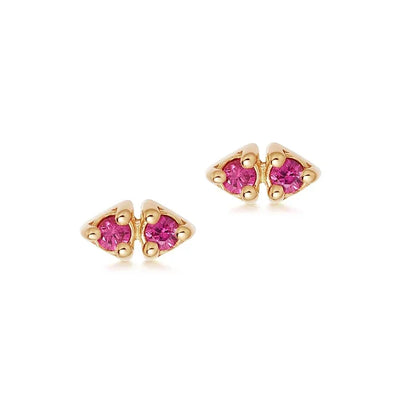 Rose Red Zircon Hoop Earrings for Women Minimalist Dangle Party Jewelry Trend 2025