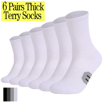 6 Pairs Mens Thermal Cotton Socks Odor Control Arch Support