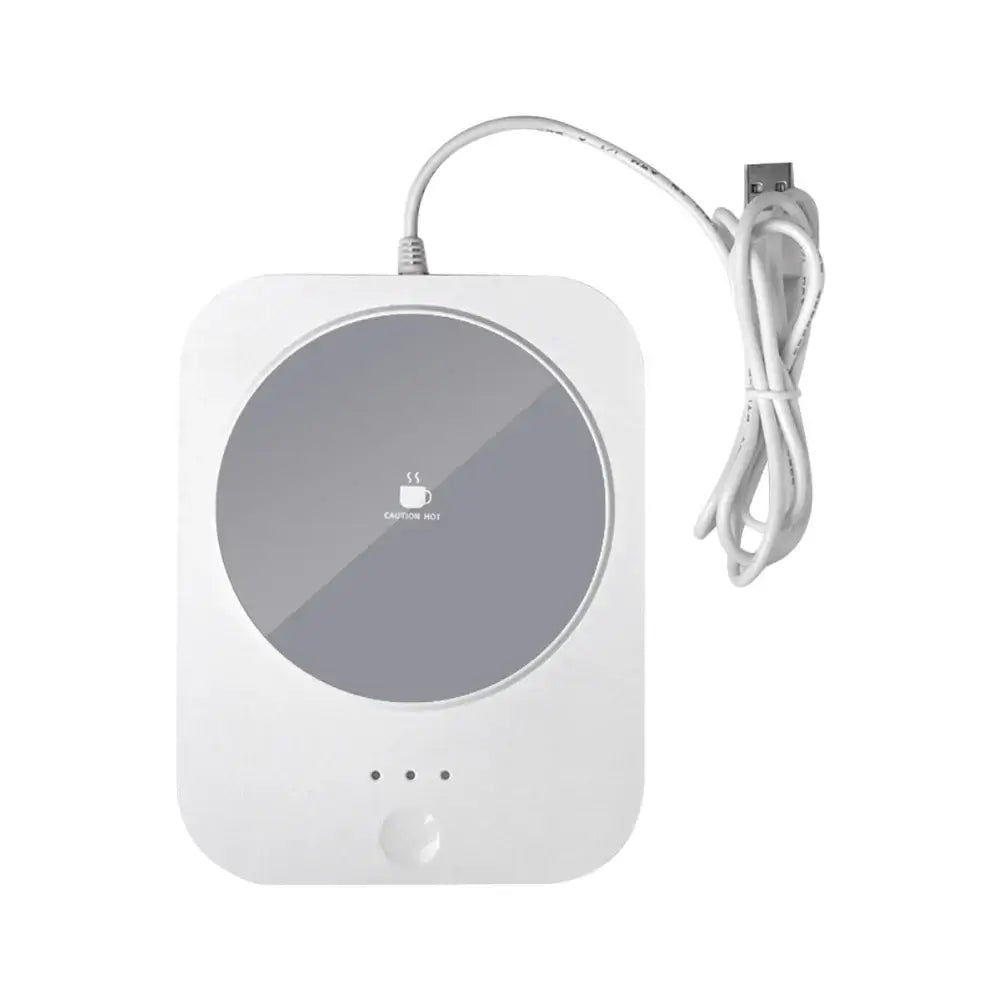 Wireless 55 Degree Celsius Constant Temperature Heating Pad Mini Portable USB Mug Warmer for Drinks WHITE
