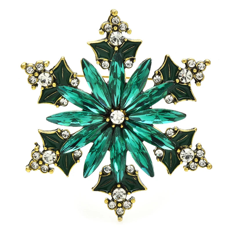 Elegant Rhinestone Snowflake Brooch Pins for Women and Unisex Winter Fashion Accessories