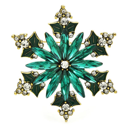 Elegant Rhinestone Snowflake Brooch Pins for Women and Unisex Winter Fashion Accessories