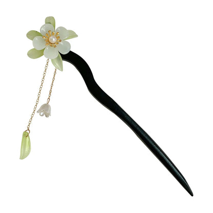 Elegant Chinese Tassel Hair Stick Floral Design Hairpin for Women