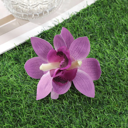 Bohemian Orchid Flower Hair Clips for Women Bridal Beach Wedding Hair Accessories