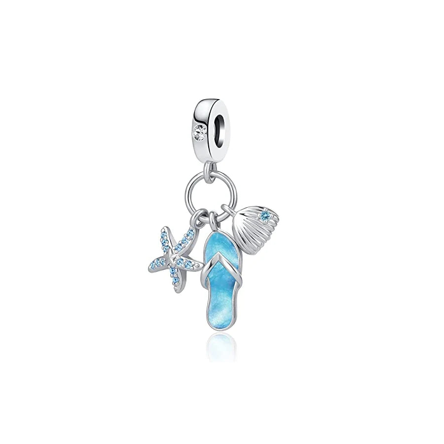 Lucky Leaf Dangle Bead Bracelet 925 Sterling Silver Plated DIY Jewelry Spacer B3293