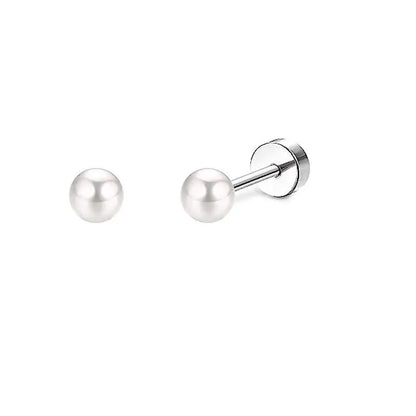 2PCS Set Stainless Steel Heart Moon Stud Earrings for Women Trendy Ear Tragus Cartilage Body Piercing